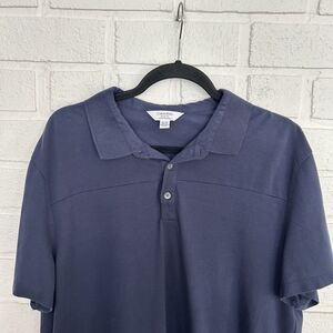 Calvin Klein Polo Shirt Mens XL Classic Fit Dark Blue Short Sleeve